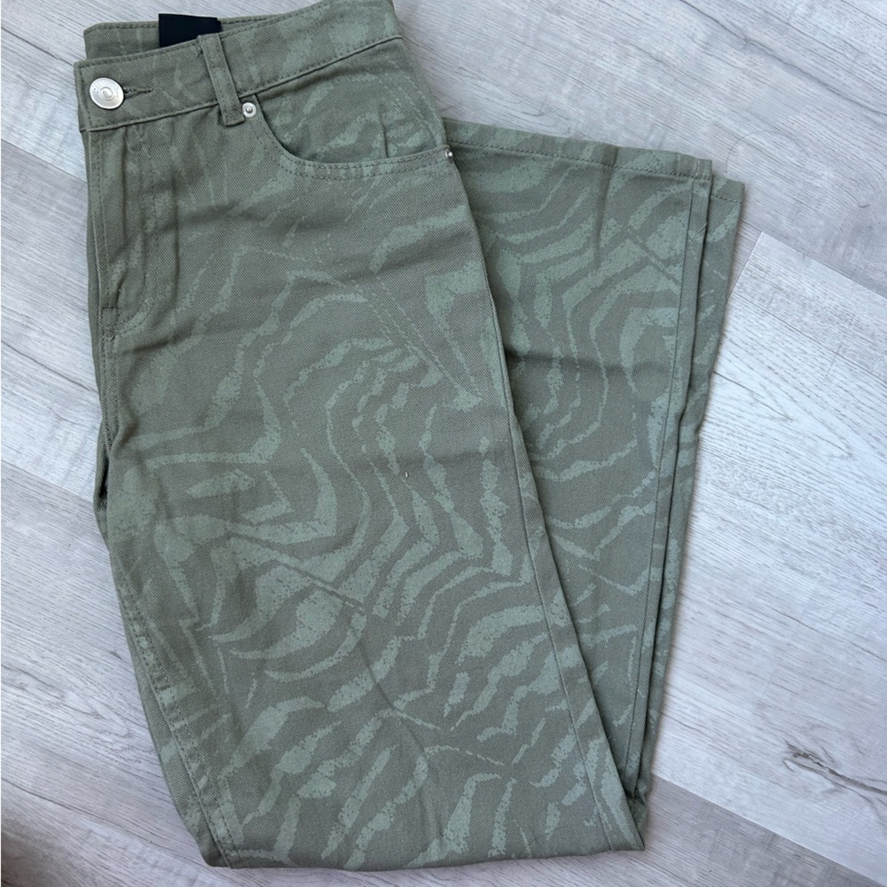 Animal Printed Straight Leg Jeans